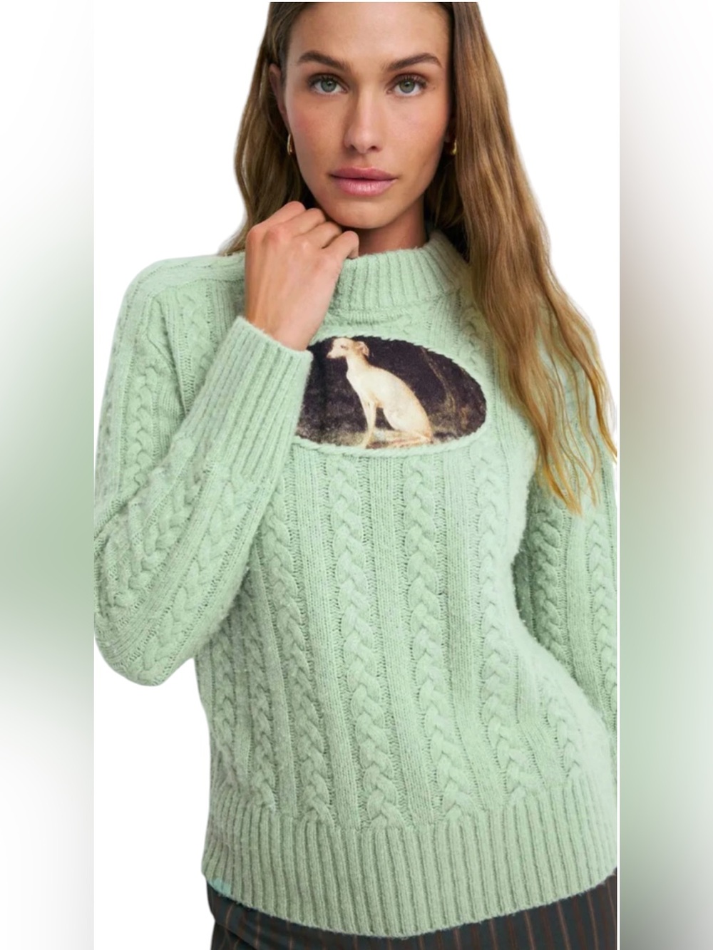 Lingua Franca Greyhound Sweater Size Small